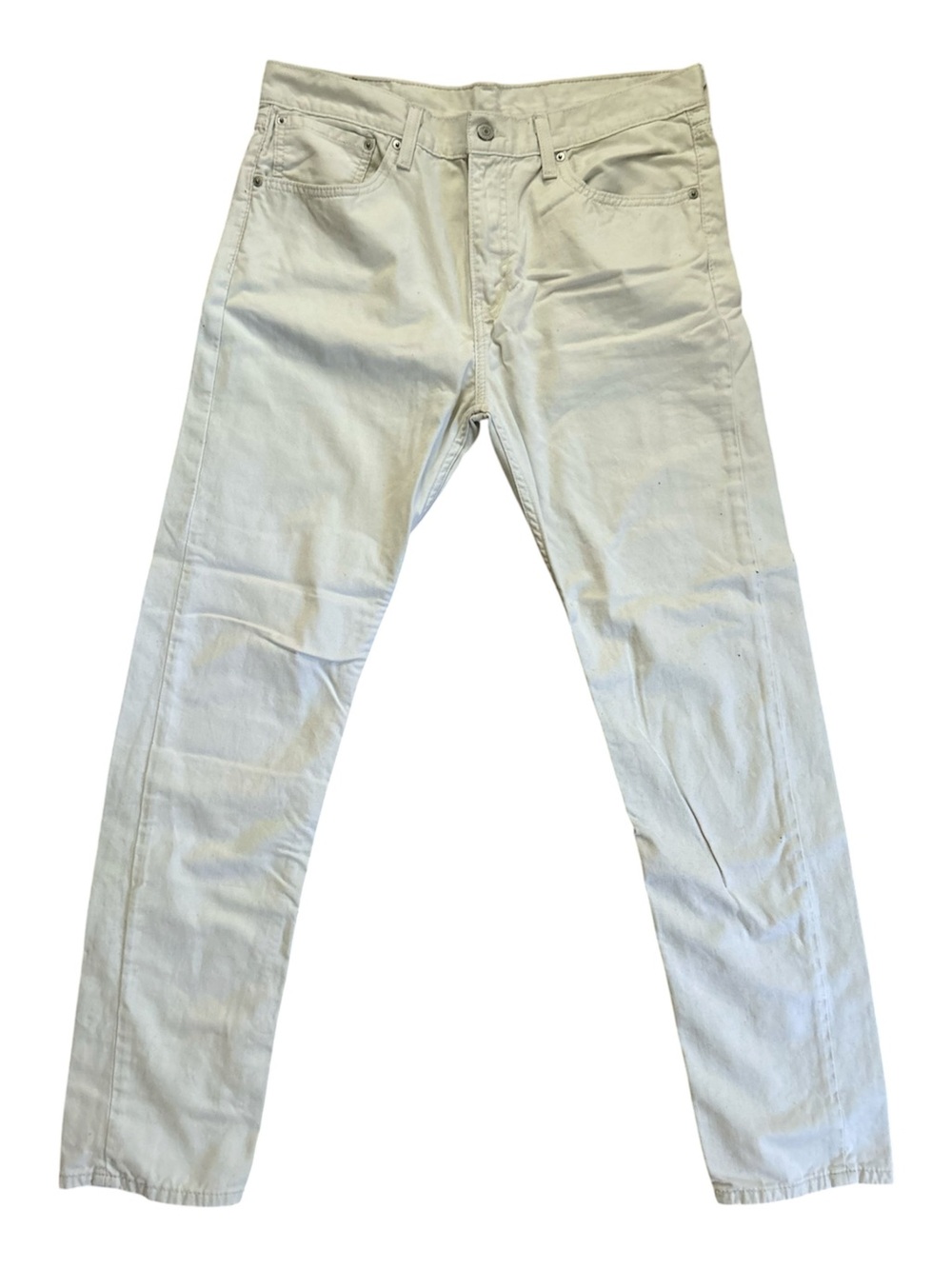Levis 508 Regular Taper Ecru Off White Jeans W34 L34 - 100% Cotton Canvas Beige